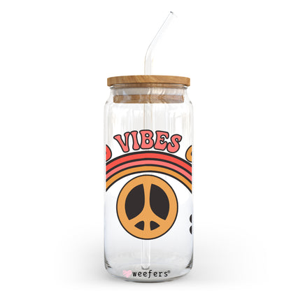 Good Vibes Only 20oz Libbey Glass Can, 34oz Hip Sip, 40oz Tumbler UV DTF or Sublimation Decal Transfer - Weefers