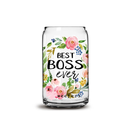 Best Boss Ever 16oz Libbey Glass Can UV DTF or Sublimation Wrap - Decal - Weefers