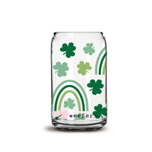 Load image into Gallery viewer, St Patrick&#39;s Day - Boho Rainbow Shamrocks Libbey Glass Can Wrap UV-DTF Sublimation Transfers
