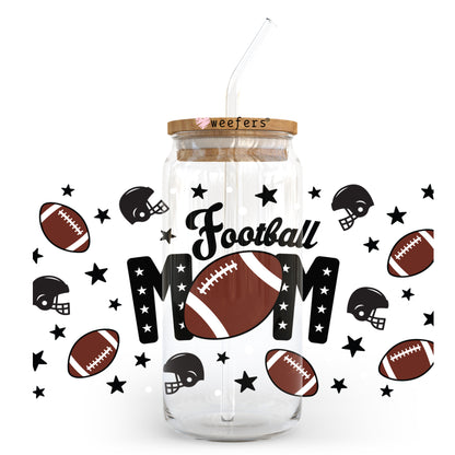 Football Mom 20oz Libbey Glass Can, 34oz Hip Sip, 40oz Tumbler UV DTF or Sublimation Decal Transfer - Weefers