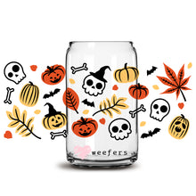 Load image into Gallery viewer, Fall into Halloween 16oz Libbey Glass Can UV-DTF or Sublimation Wrap - Decal
