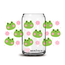 Load image into Gallery viewer, a glass jar with a frog pattern on it
