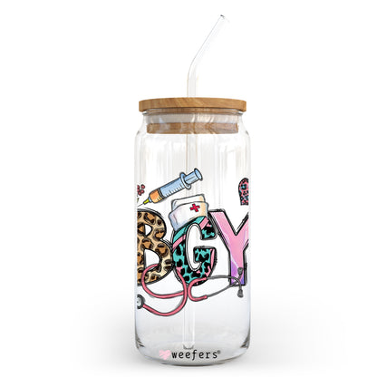 OBGYN Leopard 20oz Libbey Glass Can, 34oz Hip Sip, 40oz Tumbler UV DTF or Sublimation Decal Transfer - Weefers