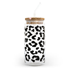 Load image into Gallery viewer, Black Cheetah Animal Print 20oz Libbey Glass Can, 34oz Hip Sip, 40oz Tumbler UVDTF or Sublimation Decal Transfer
