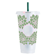 Load image into Gallery viewer, Pink and Green Succulent 24oz UV-DTF Cold Cup Wrap - Ready to apply Wrap - HOLE
