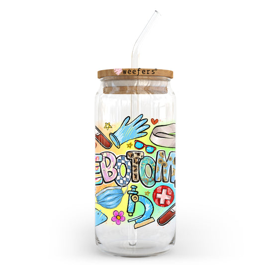 Phlebotomist Gloves 20oz Libbey Glass Can UV DTF or Sublimation Wrap - Decal Transfer Weefers