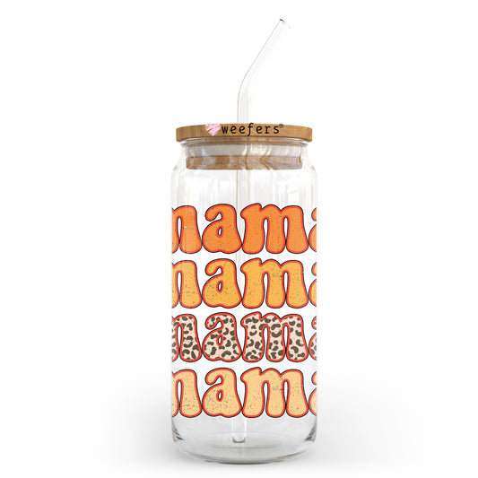 Mama Stacked Orange 20oz Libbey Glass Can UV DTF or Sublimation Wrap - Decal Transfer - Weefers