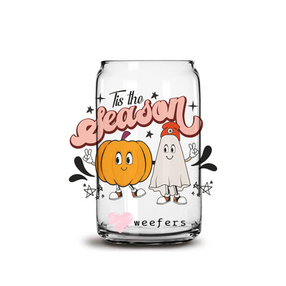 Tis The Season 16oz Libbey Glass Can UV DTF or Sublimation Wrap - Decal - Weefers