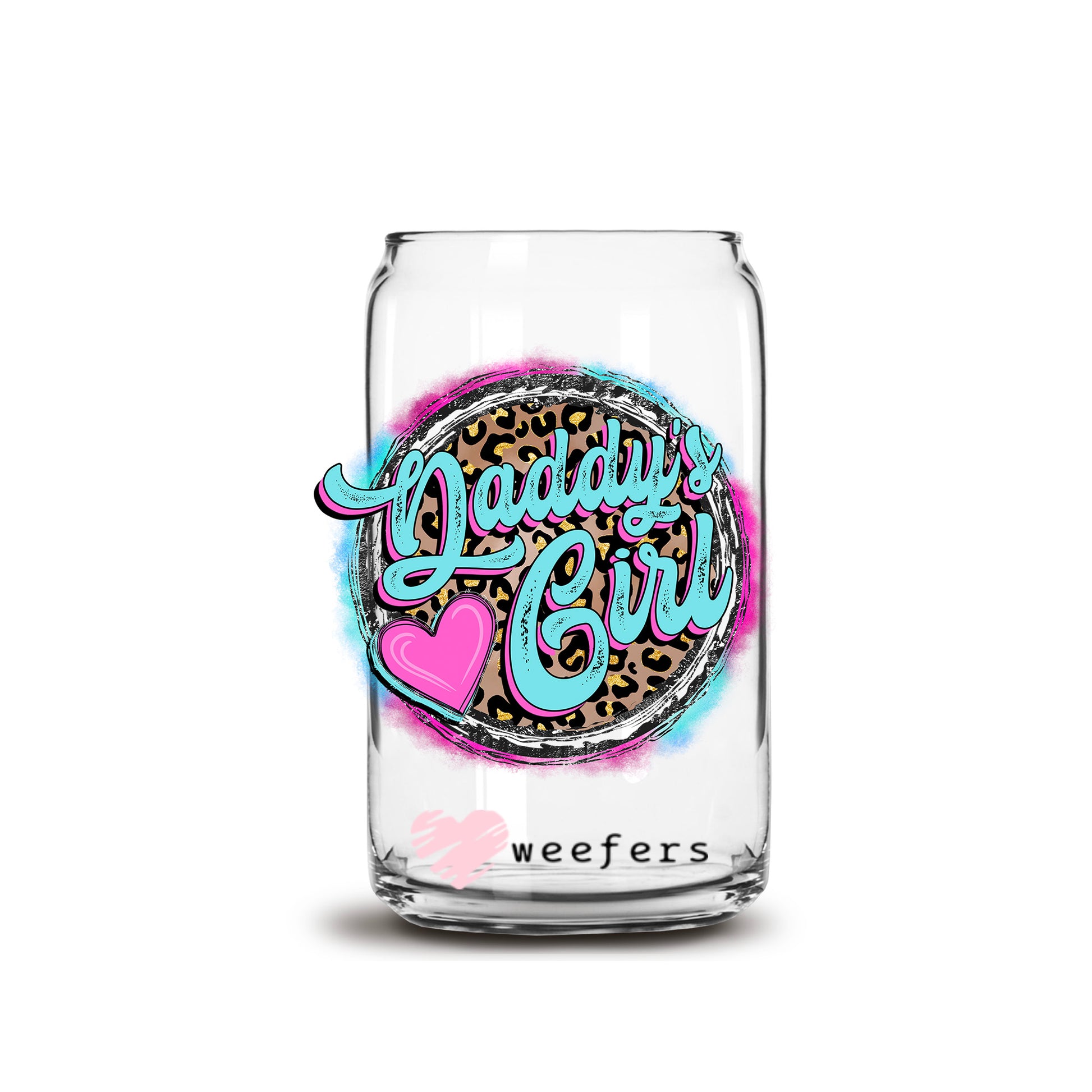 Daddy's Girl 16oz Libbey Glass Can UV DTF or Sublimation Cup Wrap - Decal - Weefers