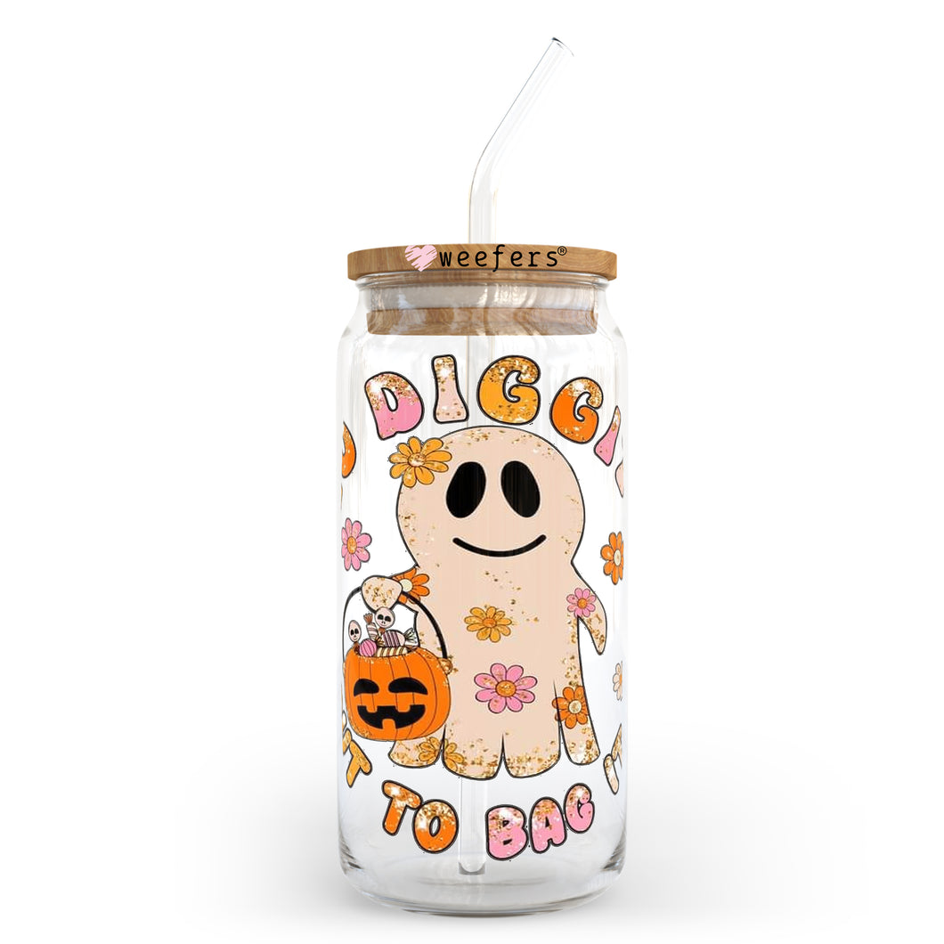 No Diggity Bout to Bag it Up Halloween 20oz Libbey Glass Can UV-DTF or Sublimation Wrap - Decal