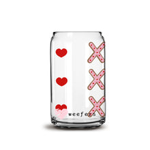 Load image into Gallery viewer, Valentine Cookie Heart XOXO Libbey Glass Can Wrap UV-DTF Sublimation Transfers
