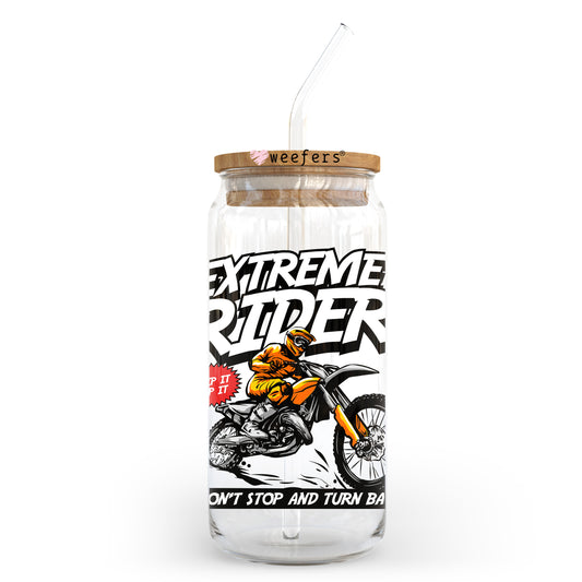 Extreme Rider Motorcross 20oz Libbey Glass Can UV DTF or Sublimation Wrap - Decal Transfer - Weefers