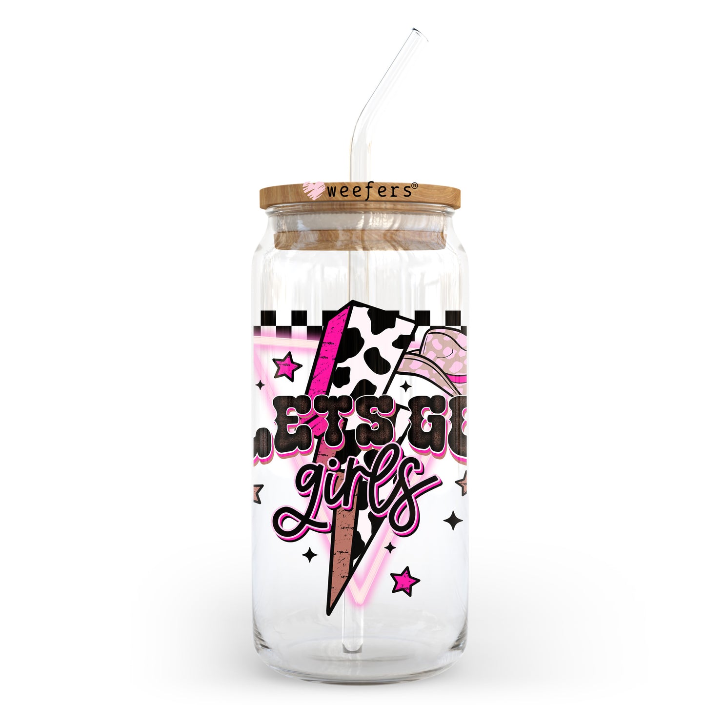 Let's Go Girl's Bachelorette 20oz Libbey Glass Can UV DTF or Sublimation Wrap - Decal Transfer - Weefers