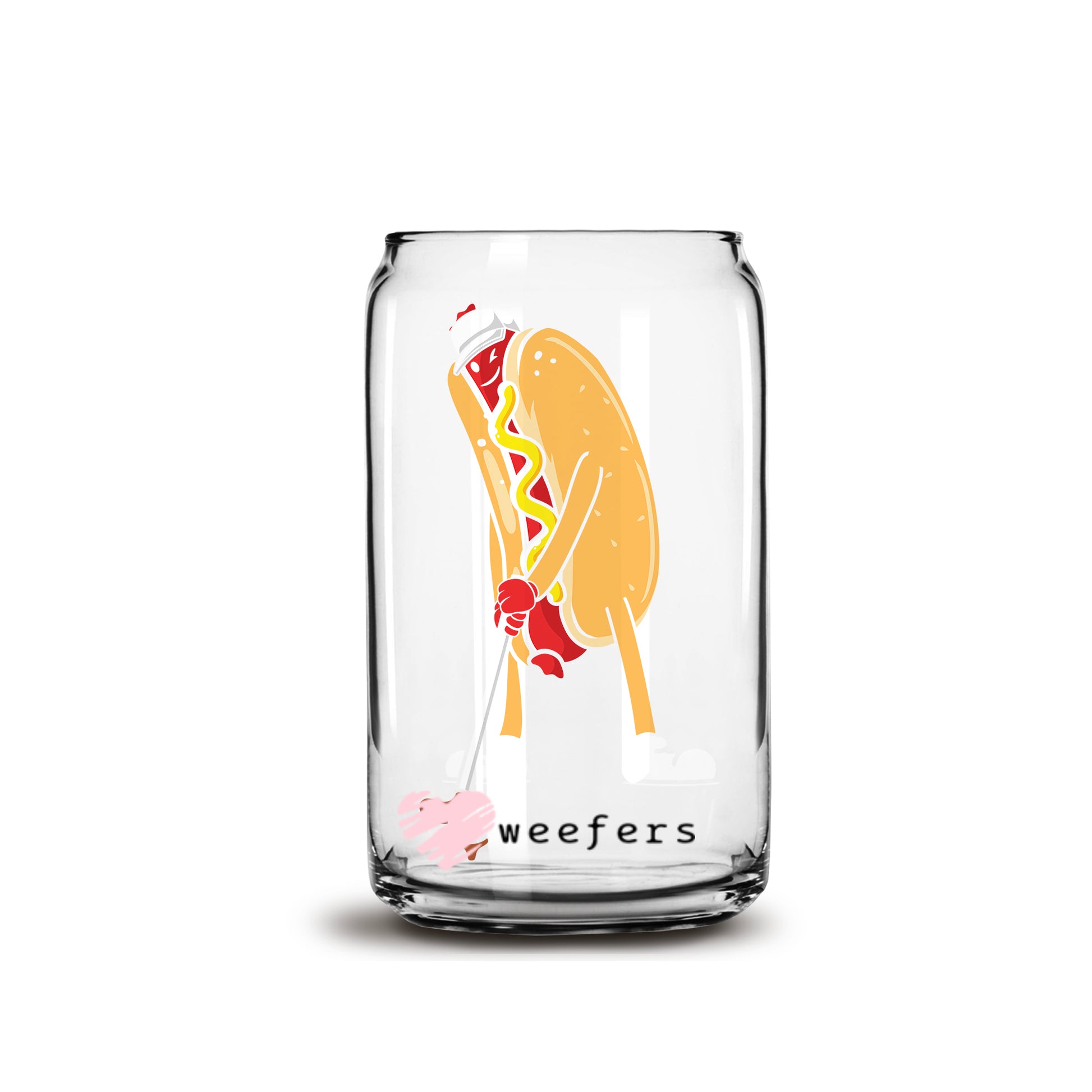 HotDog Golfer 16oz Libbey Glass Can UV DTF or Sublimation Wrap - Decal - Weefers