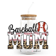 Load image into Gallery viewer, Baseball Mom Brown Leopard 20oz Libbey Glass Can UV-DTF or Sublimation Wrap - Decal
