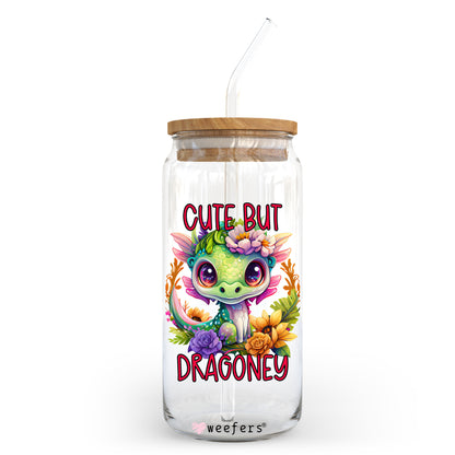 Cute But Dragoney  20oz Libbey Glass Can, 34oz Hip Sip, 40oz Tumbler UV DTF or Sublimation Decal Transfer - Weefers