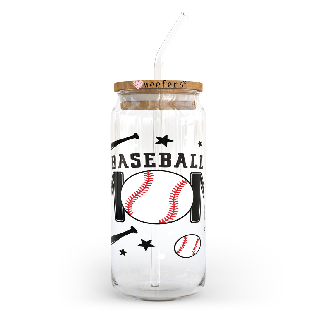 Baseball Mom 20oz Libbey Glass Can UV-DTF or Sublimation Wrap - Decal