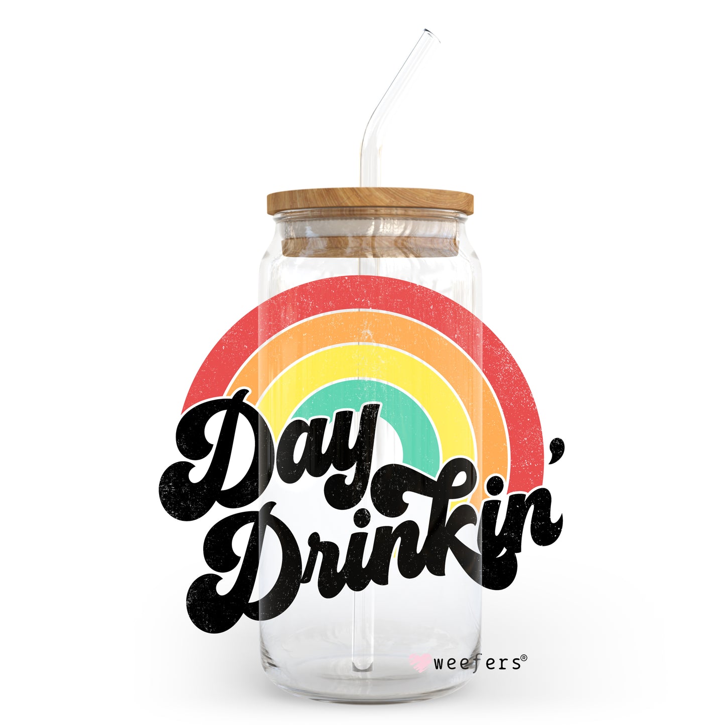 Day Drinkin' 20oz Libbey Glass Can, 34oz Hip Sip, 40oz Tumbler UV DTF or Sublimation Decal Transfer - Weefers