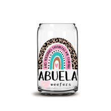 Load image into Gallery viewer, Mother&#39;s Day Abuela Boho Rainbow  16oz Libbey Glass Can Cup UV-DTF or Sublimation Wrap - Decal
