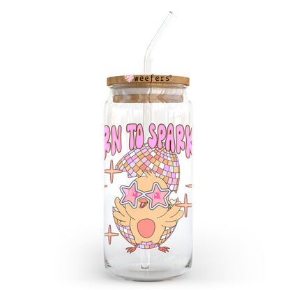 Born to Sparkle 20oz Libbey Glass Can UV DTF or Sublimation Wrap - Decal Transfer - Weefers