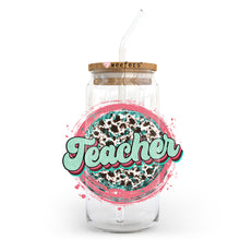 Load image into Gallery viewer, a jar with a straw in it that says teacher
