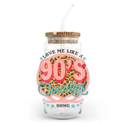 Love Me Like a 90's Country Song 20oz Libbey Glass Can UV DTF or Sublimation Wrap - Decal Transfer - Weefers