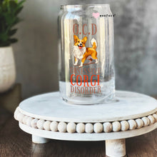 Load image into Gallery viewer, a glass jar with a picture of a corgi on it
