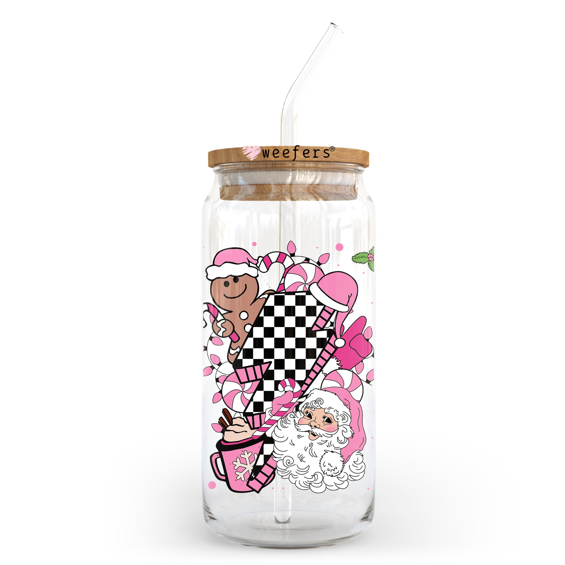 Pink Favorite Christmas Things 20oz Libbey Glass Can, 34oz Hip Sip, 40oz Tumbler UV DTF or Sublimation Decal Transfer - Weefers