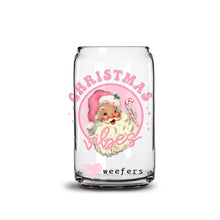 Load image into Gallery viewer, Pink Santa Vibes 16oz Libbey Glass Can UV-DTF or Sublimation Wrap - Decal
