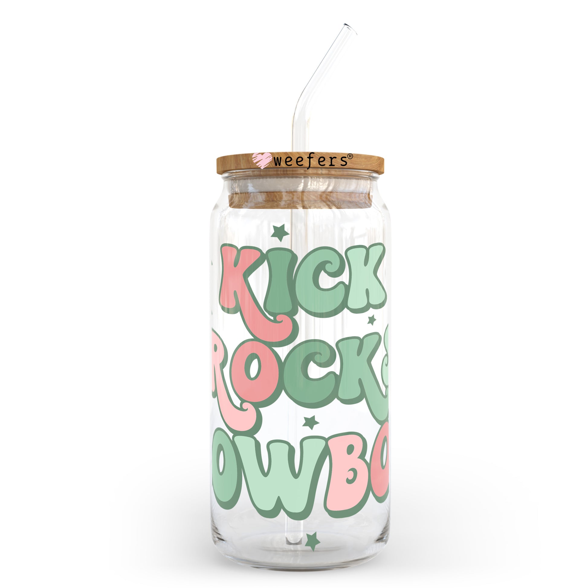 Kick Rocks Cowboy 20oz Libbey Glass Can UV DTF or Sublimation Wrap - Decal Transfer - Weefers