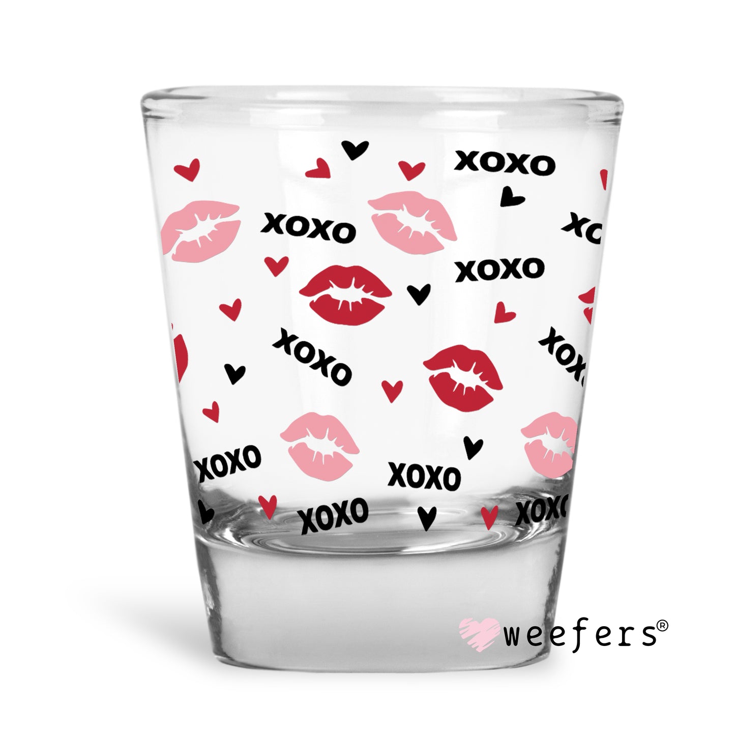 XOXO Valentine Shot Glass Short UV DTF or Sublimation Wrap - Decal - Weefers