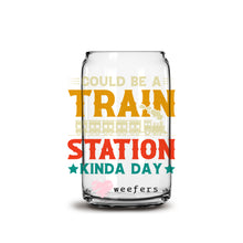 Load image into Gallery viewer, Could Be a Train Station Kind of Day 16oz Libbey Glass Can UV-DTF or Sublimation Wrap - Decal
