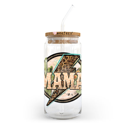 Mama Aztec Circle 20oz Libbey Glass Can UV DTF or Sublimation Wrap - Decal Transfer - Weefers