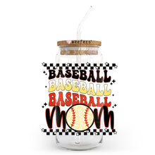 Load image into Gallery viewer, a baseball mom jar with a straw in it
