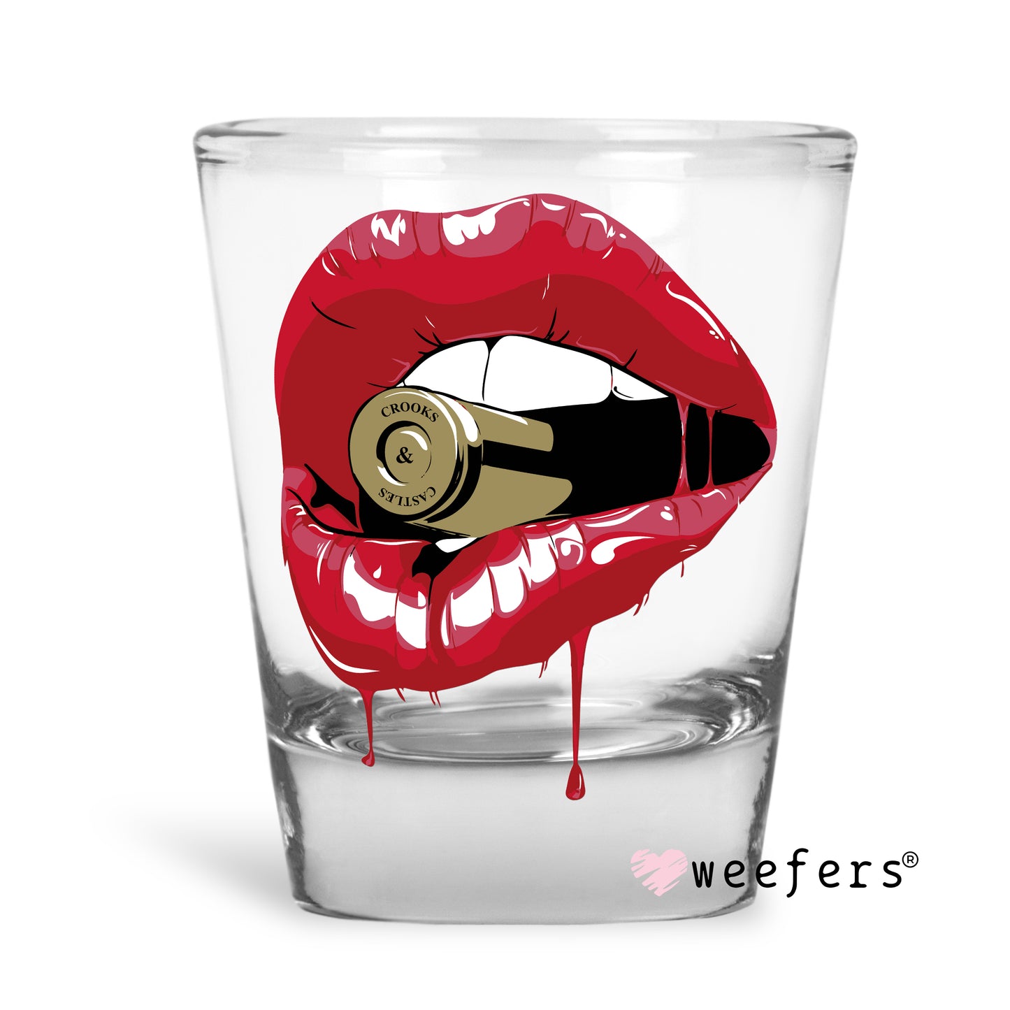 Bite the Bullet Lips Shot Glass Short UV DTF or Sublimation Wrap - Decal - Weefers