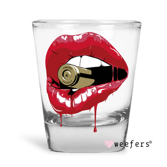 Bite the Bullet Lips Shot Glass Short UV DTF or Sublimation Wrap - Decal - Weefers