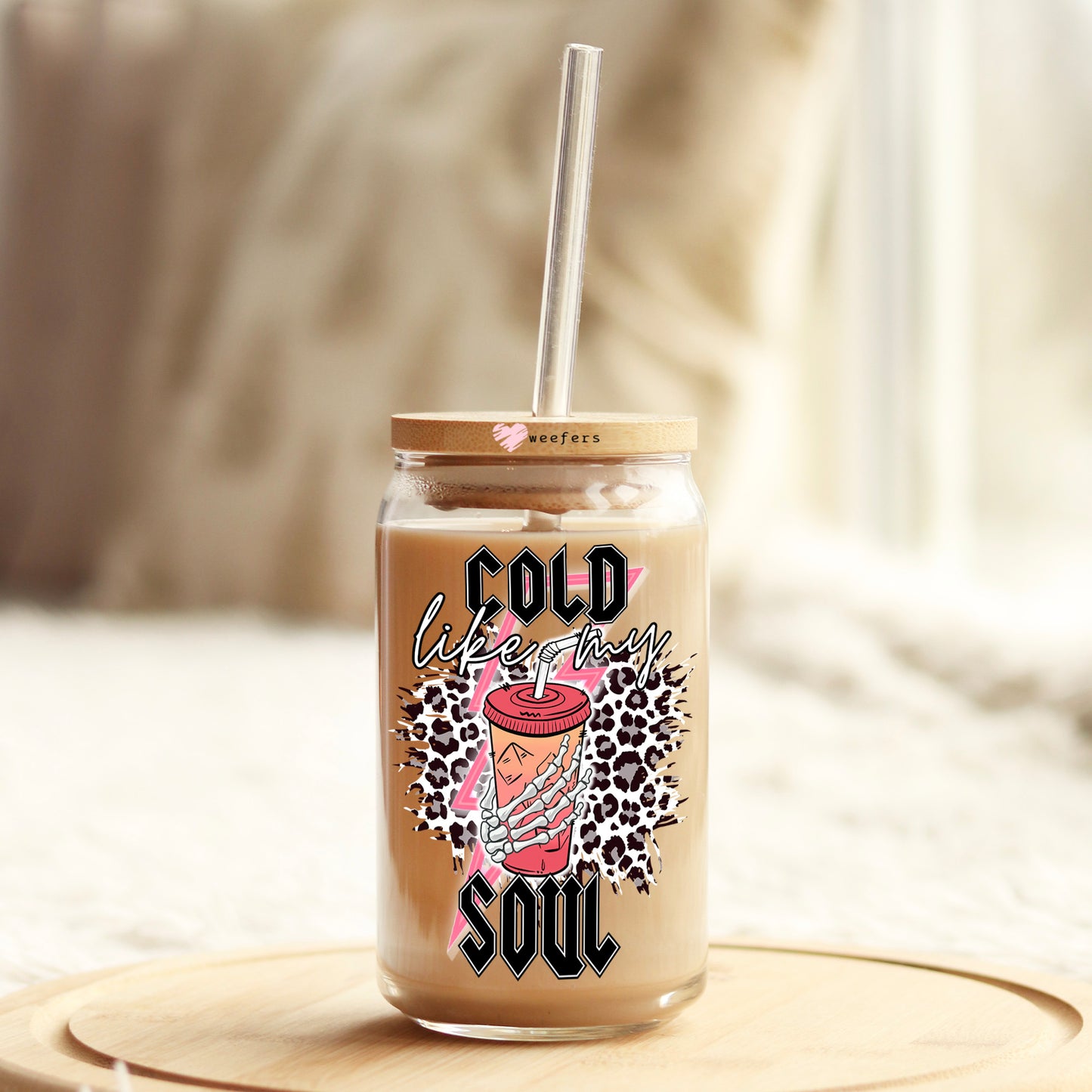 Cold like My Soul 16oz Libbey Glass Can UV DTF or Sublimation Wrap - Decal - Weefers