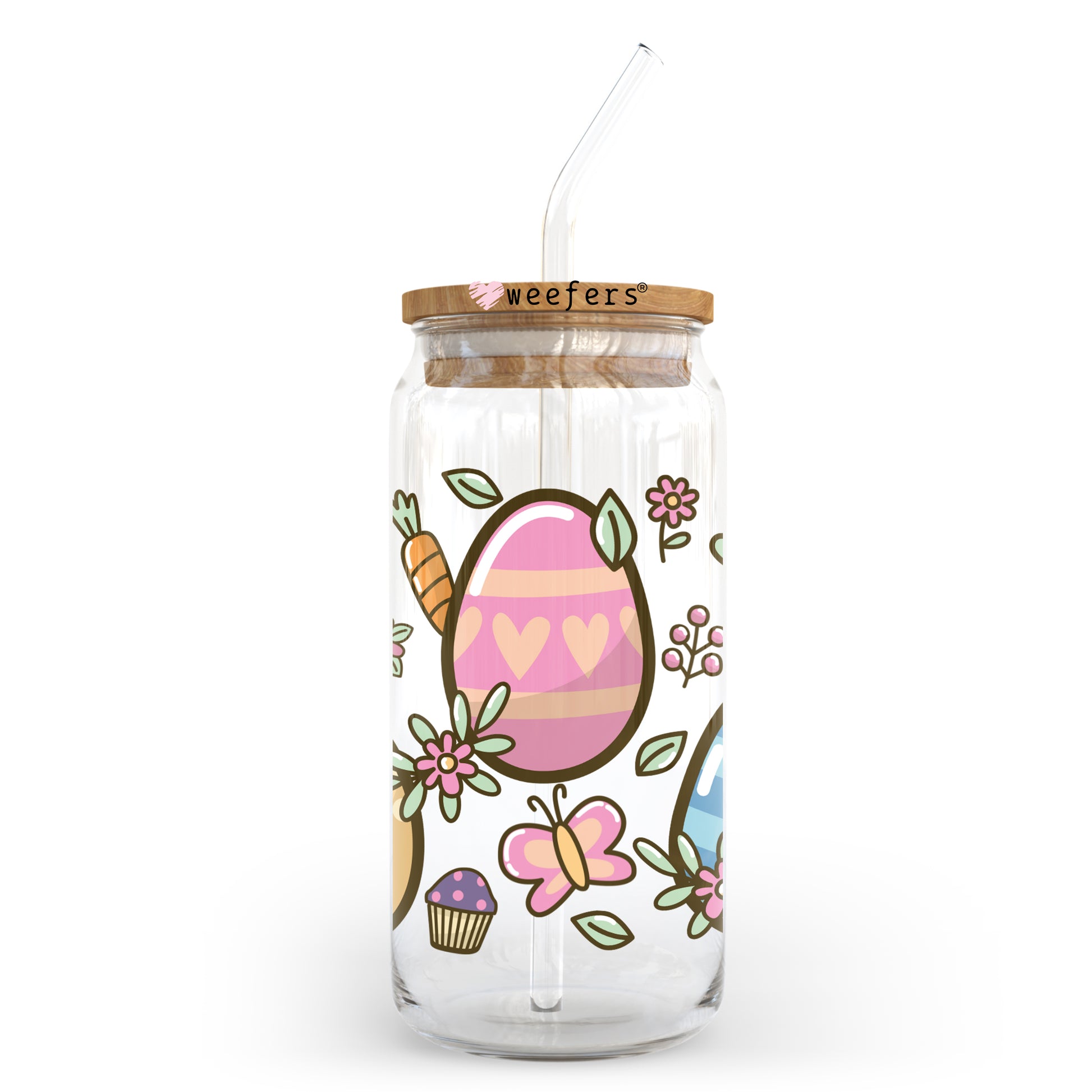 Easter Eggs 20oz Libbey Glass Can UV DTF or Sublimation Wrap - Decal - Weefers