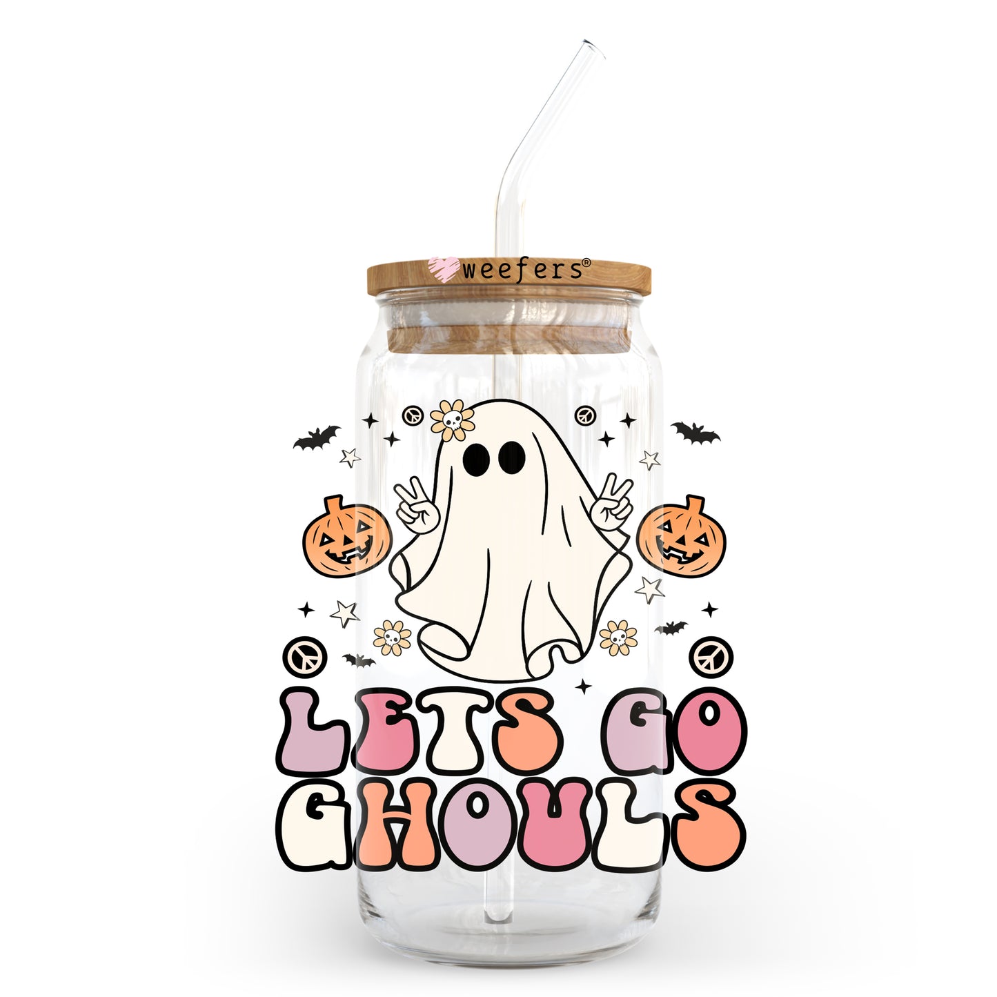 Let's Go Ghouls Halloween 20oz Libbey Glass Can, 34oz Hip Sip, 40oz Tumbler UV DTF or Sublimation Decal Transfer - Weefers