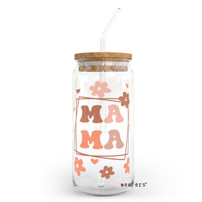 Boho Mama Coral 20oz Libbey Glass Can, 34oz Hip Sip, 40oz Tumbler UV DTF or Sublimation Decal Transfer - Weefers