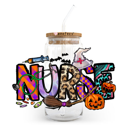 Nurse Halloween 20oz Libbey Glass Can, 34oz Hip Sip, 40oz Tumbler UV DTF or Sublimation Decal Transfer - Weefers