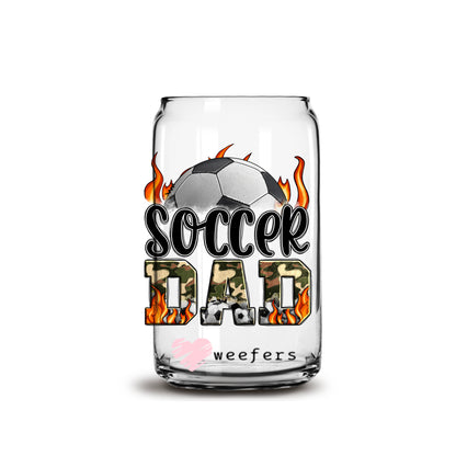 Soccer Dad 16oz Libbey Glass Can UV DTF or Sublimation Decal Transfer - Weefers