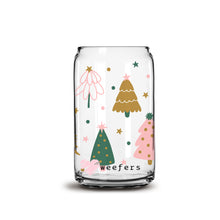 Load image into Gallery viewer, Christmas Pastel Trees 16oz Libbey Glass Can UV-DTF or Sublimation Wrap - Decal
