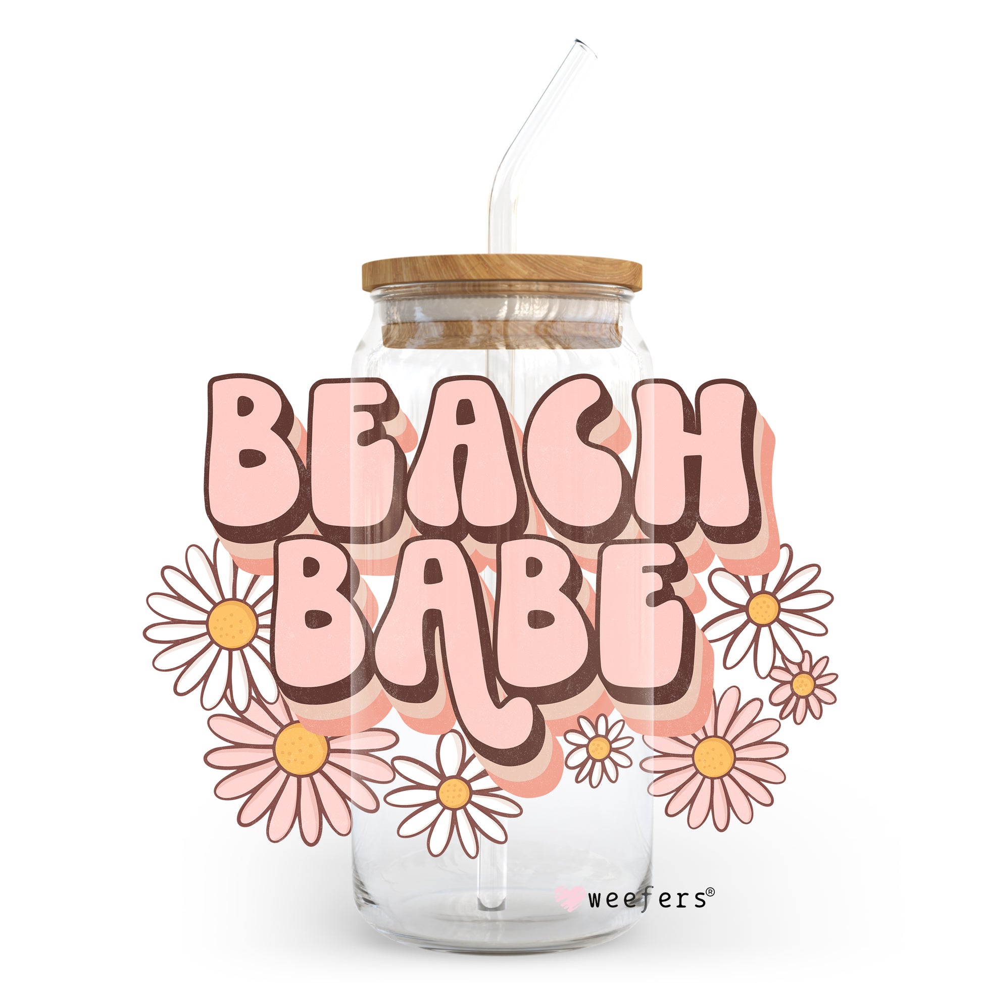 Boho Beach Babe 20oz Libbey Glass Can, 34oz Hip Sip, 40oz Tumbler UV DTF or Sublimation Decal Transfer - Weefers