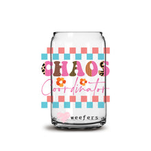 Load image into Gallery viewer, Chaos Coordinator Checks 16oz Libbey Glass Can UV-DTF or Sublimation Wrap - Decal
