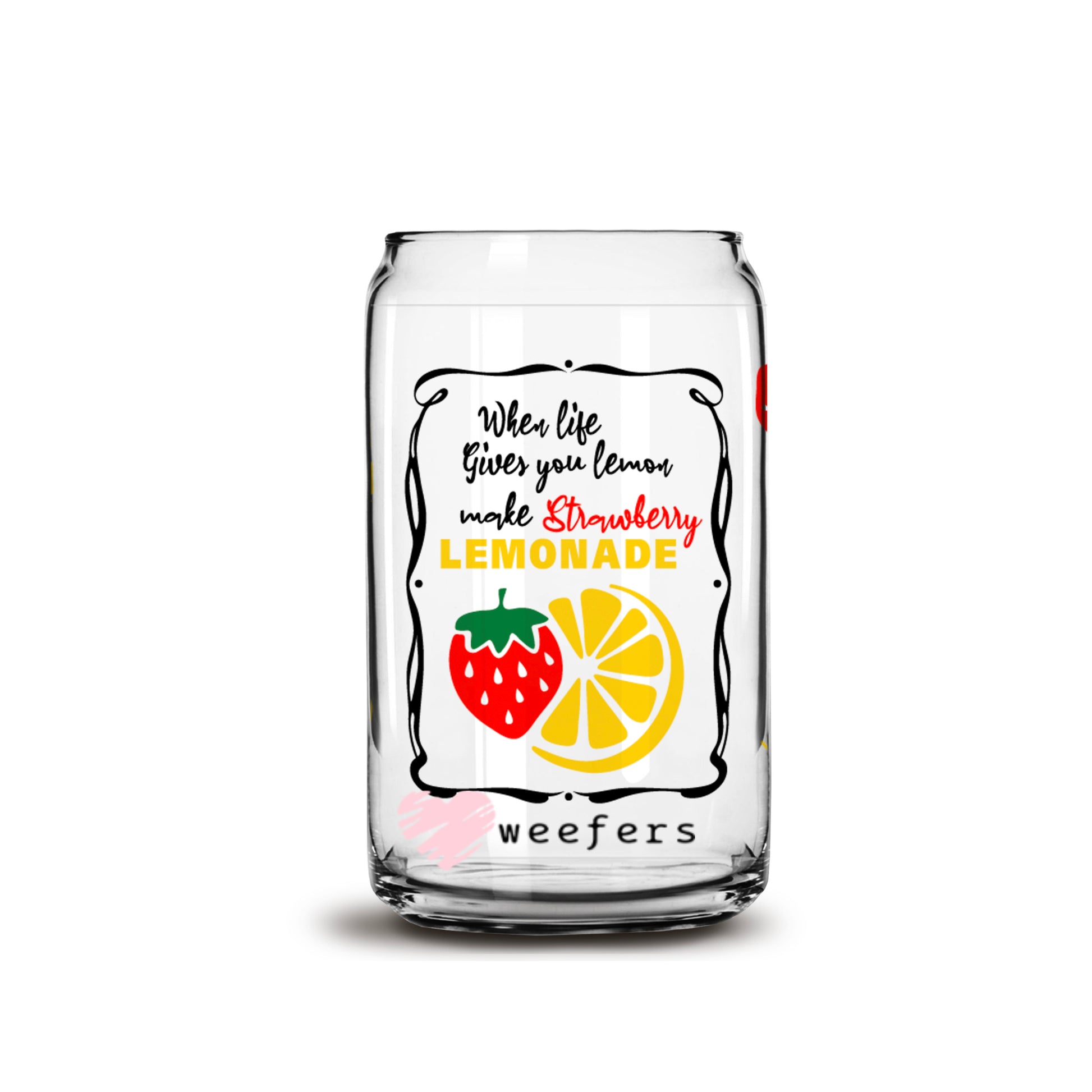 Turn Lemons to Lemonade 16oz Libbey Glass Can UV DTF or Sublimation Wrap - Decal - Weefers