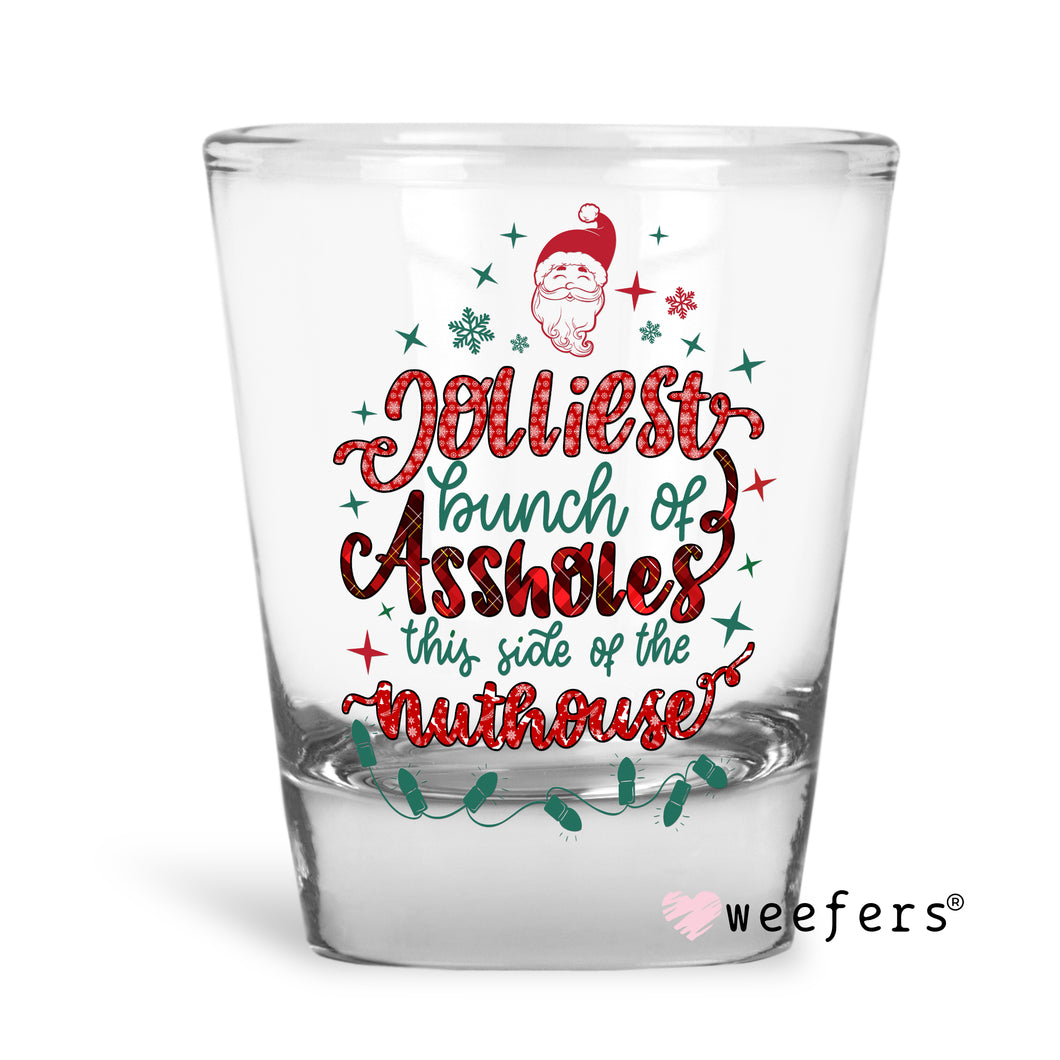 Jolliest Aholes Christmas Shot Glass Short UV-DTF or Sublimation Wrap - Decal