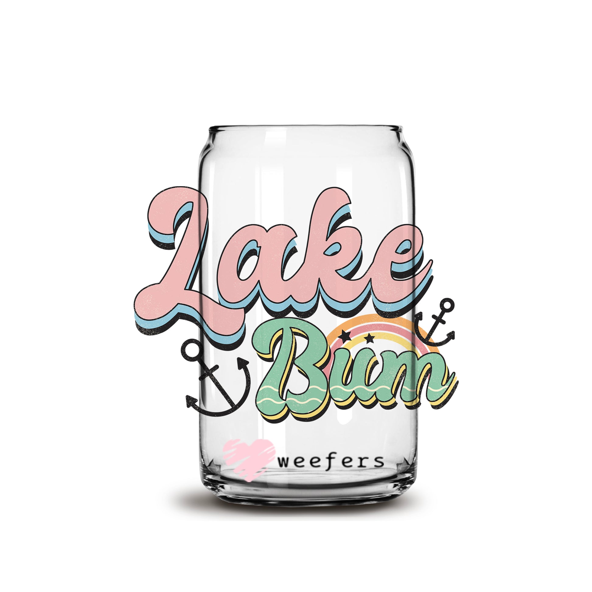 Lake Life is The Best Life 16oz Libbey Glass Can UV DTF or Sublimation Wrap - Decal - Weefers