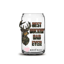 Load image into Gallery viewer, Best Buckin&#39; Dad ever 16oz Libbey Glass Can UV-DTF or Sublimation Wrap - Decal
