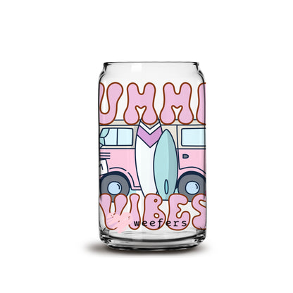 Summer Vibes Bus 16oz Libbey Glass Can UV DTF or Sublimation Wrap - Decal - Weefers